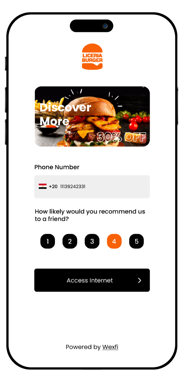 Phone Mockup For Wexfi Network Mangement System